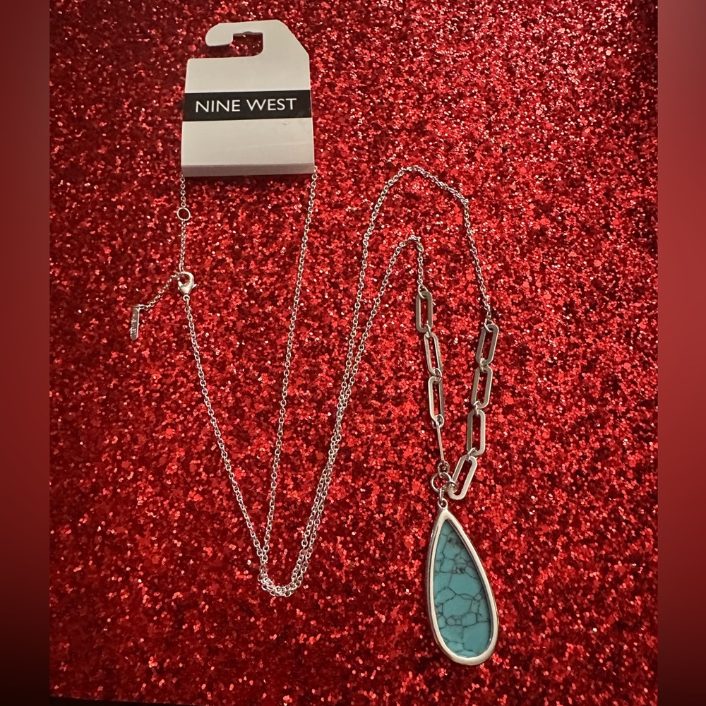 Nine West Turquoise Pendant Necklace - Picture 4 of 6